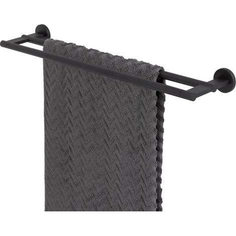 Porte-serviettes Tiger Noon - 60 cm - double - noir (1/5)