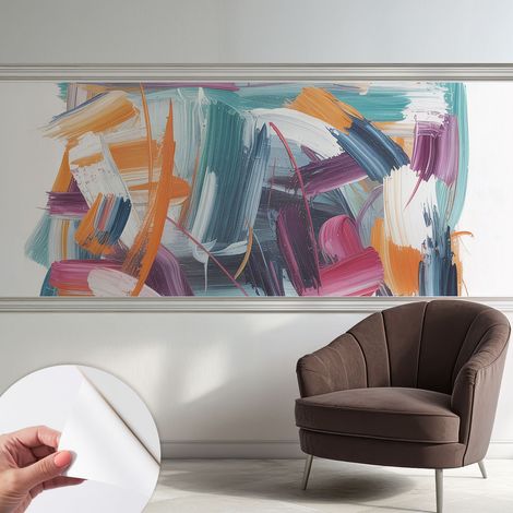 Fotomurale adesivo stickers - murali decorativo - soggiorno moderno - effetto realistico - Tratti energici 250x104 cm (1/5)