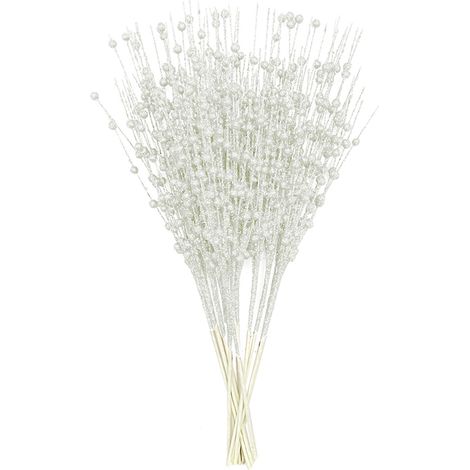 Ornements de tiges de baies scintillantes - décorations de fêtes - branches de sapin de Noël (1/5)
