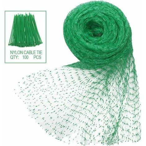Filet de protection filet anti oiseaux polyéthyène avec 100 câble de nylon pour protection jardin et potager ,étang 4m x 10m (1/5)