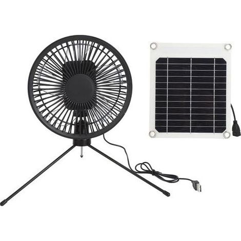 Camping-Solarventilator mit Stativ, IP67 wasserdicht, verstellbar und tragbar, mit 10-W-Solarpanel für Outdoor-Camping. (1/5)