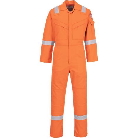 Mono superligero, ignífugo y antiestático 210g con cintas reflectantes Regular FR21 L Naranja