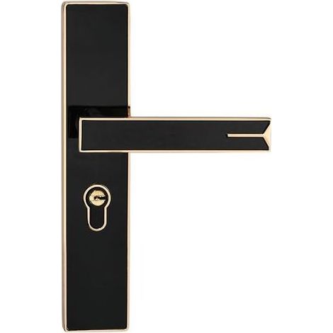 Poignée de porte de chambre noire, serrure de porte intérieure en alliage d'aluminium, serrure mécanique (1/5)