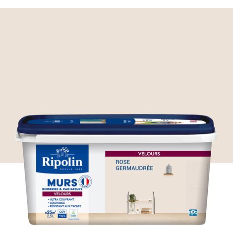 Peinture aspect Velours - 2,5L - Rose Germaudrée - Ripolin (1/5)