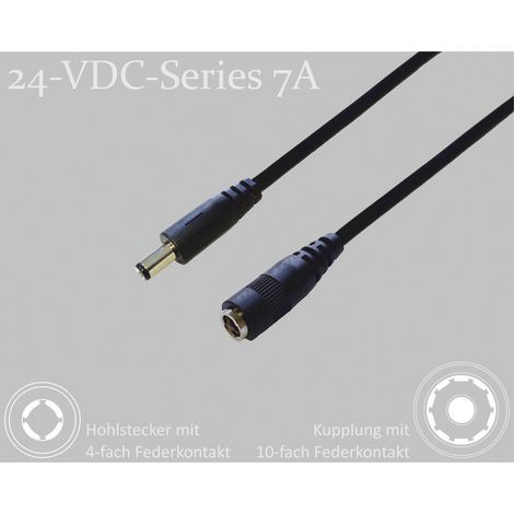 BKL Electronic 075914 DC-Steckverbinder DC-Hohlstecker - DC-Kupplung  2.1 mm 5.5 mm 2.1 mm 2 m 1 St. (1/2)