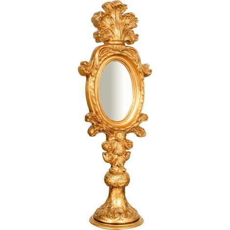 ESPEJO DE MADERA MADE IN ITALY CON ACABADO EN PAN DE ORO ANTIGUO
