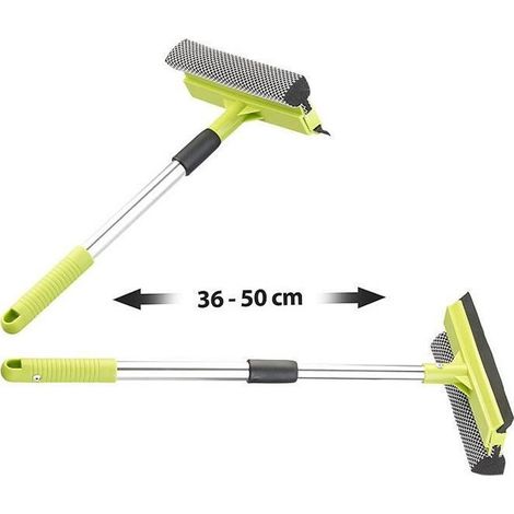 Lave-vitres télescopique 2 en 1 avec éponge et raclette, jusqu\'à 50 cm (1/2)