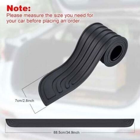 Protection Pare-Chocs - Caoutchouc Auto-Adhésif - Pour Coffre SUV et Berline - 90 x 7 cm - Noir - 1 Pièce (1/4)