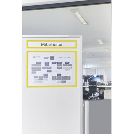 Magnetoplan magnetofix-Magnetrahmen Topsign, 5 Stück, gelb, A4 quer/A3 hoch 319 x 52 mm 5 Stk