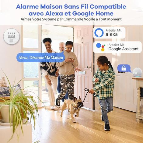 YISEELE Alarme Maison sans Fil: Connexion Wi-FI 5 GHz - Complet Sirène 125dB - Capteur Infrarouge (PIR) Anti-Animaux - 10 Capteurs Porte/Fenêtre - 2 Télécommandes - Hub (1/3)