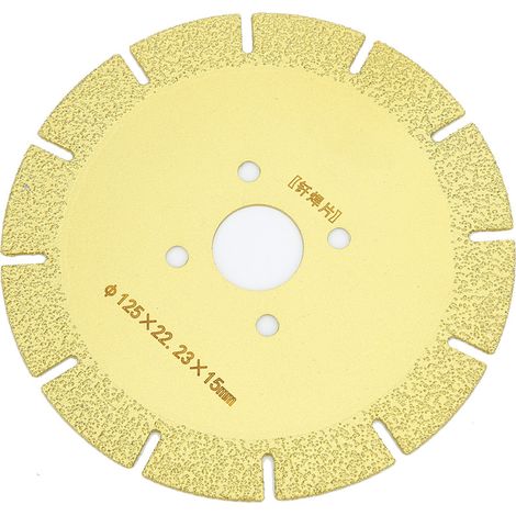 Disque diamanté pour la découpe et le meulage de la fonte, de la fibre de verre et du marbre, 125 x 22,23 x 15 mm (1/5)