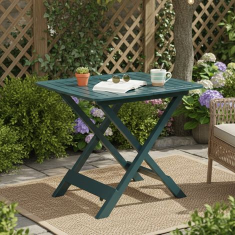 Dmora Table de camping rectangulaire pliante, Made in Italy, 79 x 72 x 70 cm, Couleur verte (1/3)