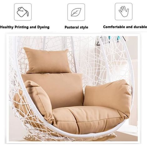 Housse pour coussin de fauteuil suspendu 35 x 50 cm - Gris, déhoussable et lavable (1/4)