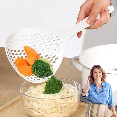 Mestolo grande, setaccio, schiumarola, mestolo, setaccio termoplastico, setaccio, mestolo, utensili da cucina, cottura, forno, resistente al calore (o (1/5)