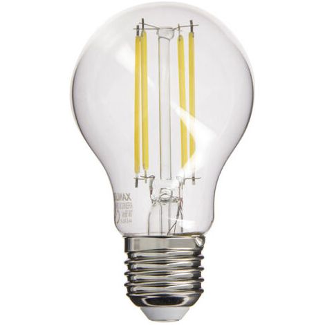 Ampoule LED filament A60 E27, 60 W equivalente, luce bianca calda (2700 K), classe di efficienza energetica A++, dimmerabile, senza mercurio, ideale per lampadari e applique