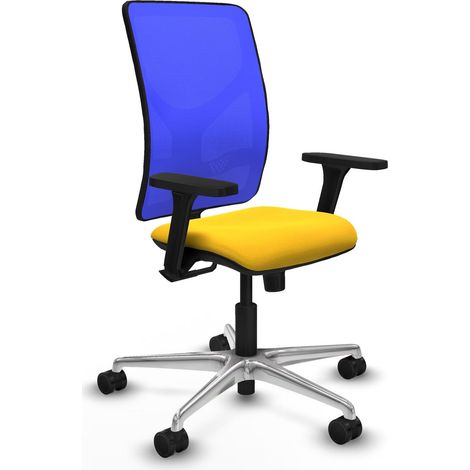 Silla de oficina piqueras y crespo Motilla azul similpiel amarillo (1/2)