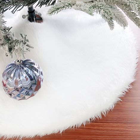 Wolketon Gonna bianca dell'albero di Natale. gonna dell'albero di Natale della neve. gonna bianca dell'albero di Natale della pelliccia finta. copertura del piede dell'abete. 78cm (1/5)