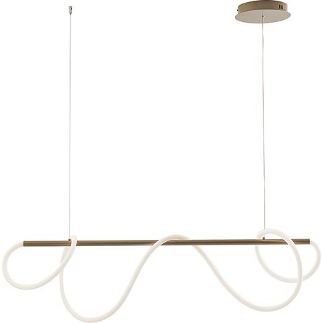 String Suspension Horizontale Led 50W 3000K Couleur Or Satiné - Design Moderne À 360 Degrés Pour Intérieur - Lampe En Métal Et Silicone - Rossini (1/5)