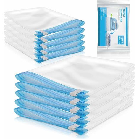 Sac de rangements, mon sac de voyage, mon sac de rangement sous vide, mon sac de rangement sous vide a une variété de tailles, sans aspirateur, 10 pièces (35 50 cm) 5pcs + (50 70 cm)) 5 (1/5)