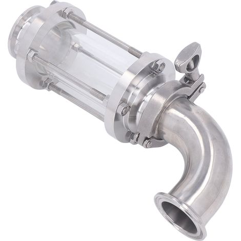 Voyant de niveau à raccord rapide pour canalisation de fluide, en acier inoxydable de qualité alimentaire, avec collier de serrage, pour tube de débit sanitaire, diamètre extérieur du tube de débit : (1/5)