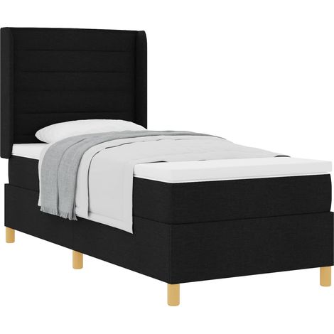 Maison Exclusive - Lit à ressorts avec matelas Noir 80 x 200 cm tissu