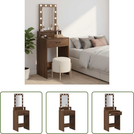 Spiegelbeleuchtung - Schminktisch mit Speicher Braun 50 x 41 x 140 cm Holzwerkstoff (1/5)