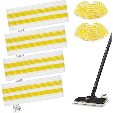 Lingettes Y Fundas De Microfibra Para Limpiador De Suelos - Compatible Con Karcher SC2 SC3 SC4 SC5 - 4 Unidades Lingettes + 2 Unidades Fundas - 6 Piezas (1/5)