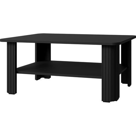 Mesa de centro Charlotte 213, Negro, 42x55x96cm, Diámetro: 0, Aglomerado laminado, Angular