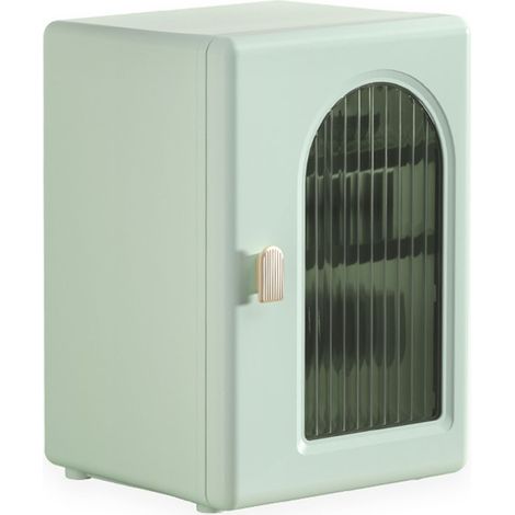 Multifunktionaler Tassenschrank, minimalistisches Aufbewahrungsregal, cremefarben-grün, für Homeoffice, staubdicht (1/5)