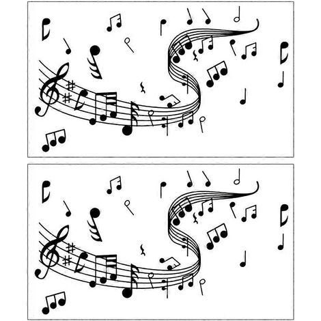 Lot de 2 stickers muraux décoratifs note de musique, autocollants DIY pour salon et chambre, papier peint adhésif réutilisable, décoration intérieure moderne (1/5)