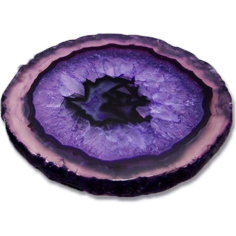 Dessous de verre rond en agate naturelle, pierre brute, sous-verre à café en pierre naturelle, couleur agate, feuille d'agate, sous-verre isolant thermique (1/5)