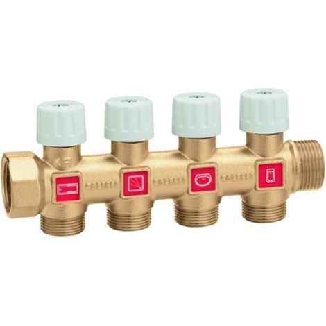 COLLETTORE COMPONIBILE CON RUBINETTI 3/4" x 4 deriv.