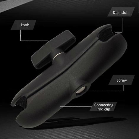 Bras à double douille en alliage d'aluminium de 15 cm de longueur pour RAM avec 1,5 pouce-- (1/5)