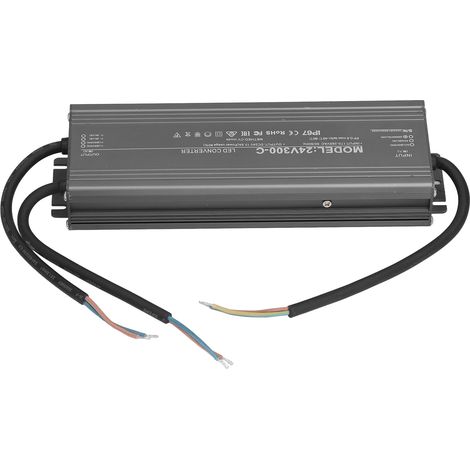 Alimentation LED étanche IP67 300W, transformateur tension constante 24V 12.5A pour enseignes lumineuses, AC170-265V (1/5)