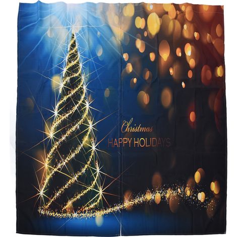 3D-Digitaldruck-Weihnachtsvorhang für Balkon, Veranda, Außenbereich, festliche Dekoration, 170 x 200 cm