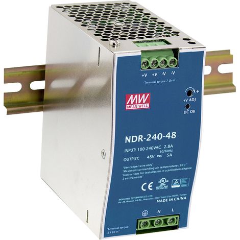 Mean Well NDR-240-48 Hutschienen-Netzteil (DIN-Rail) 240 W Anzahl Ausgänge:1 x Inhalt 1 St.