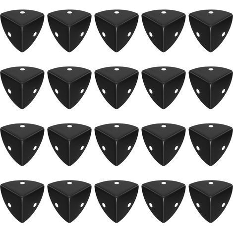 20 Pcs Protection Coin de Table en Métal, Protection Angle Metal, Protecteurs d'angle en Métal, Protection Coin Meuble en Métal, Coins de Protection pour Boîtes, Armoires, Bureaux, Meubles(Noir)-Chrom (1/5)