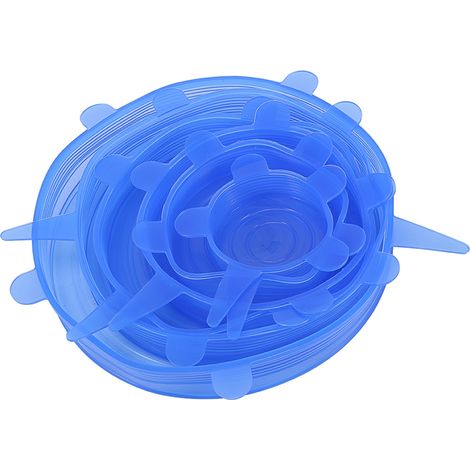 Couvercles En Silicone Extensibles - Résistance -40°C À 230°C - Pour Bols Casseroles Et Conteneurs - Lot De 6 Pièces (1/5)