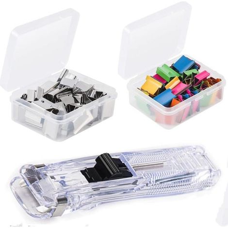Dispenser portatile di graffette con 100 graffette: un taglia-carta rapido ed efficiente. (1/2)