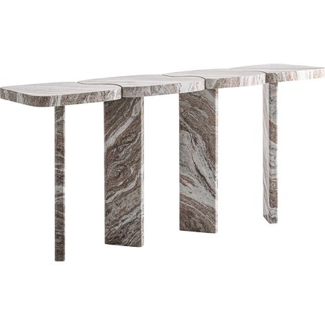 Console en marbre veiné contemporaine - marbre beige veiné brun (1/5)