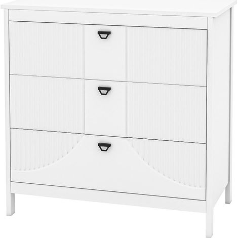Cómoda con 3 cajones 80 x 40 x 79 cm estable y segura estilo moderno MDF blanco 200011555