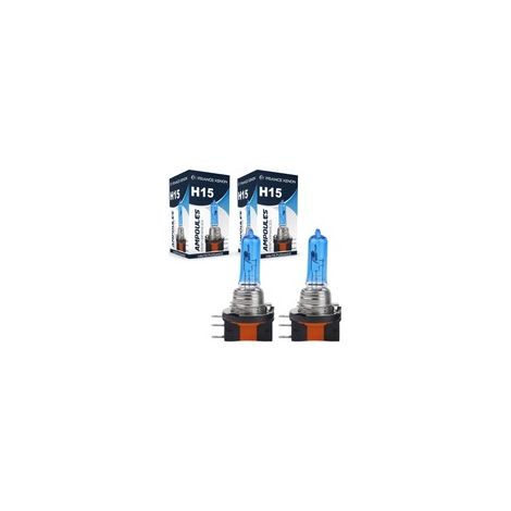 2 x Ampoules H15 5000K 15/55W SUPER WHITE - FRANCE-XENON - 12V (1/4)