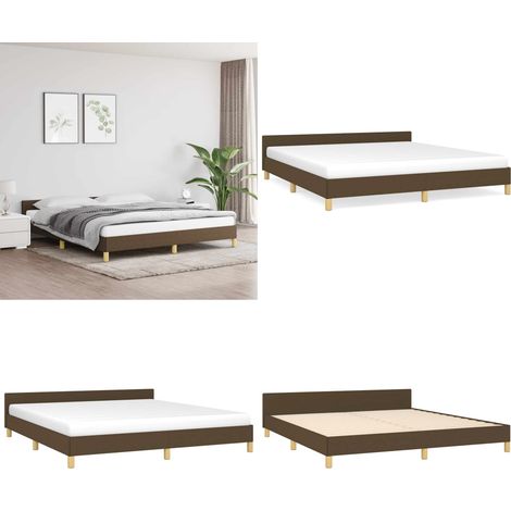 Bettgestell ohne Matratze Dunkelbraun 180x200 cm Stoff - Bettsofa - Doppelbett - Boxspringbetten - Lattenrost - Holzrahmen - Home & Living