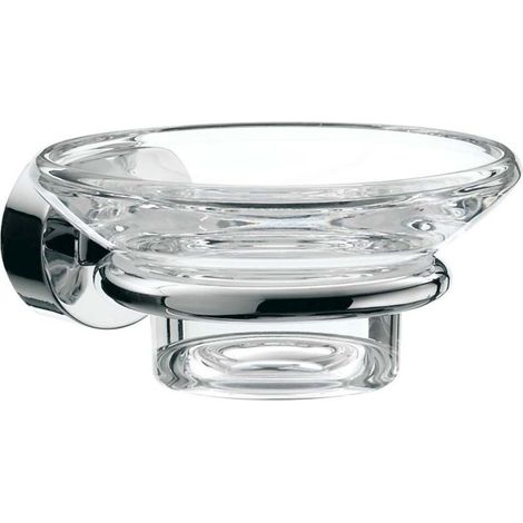 emco rondo 2 Seifenhalter, klares Kristallglas, chrom, 453000100 (1/5)