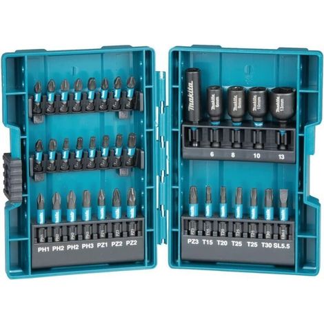 Makita Coffret d'embouts de visage à percussion Makita IMPACT BLACK- 33 pièces