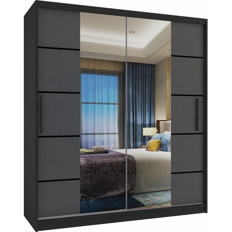 Schiebeschrank Belini 133 cm Mit Schubladen mit Spiegel weiß matt Hersteller (1/3)