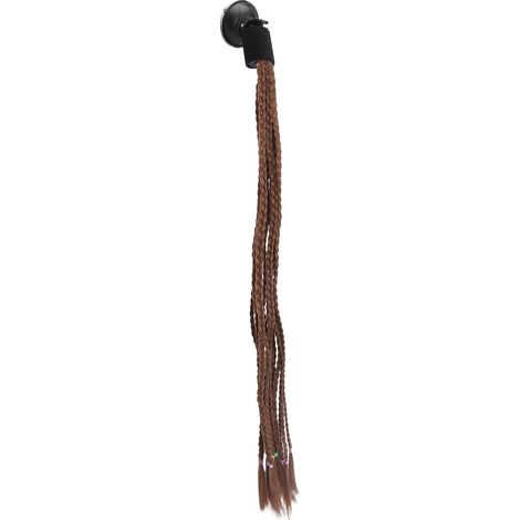 Casque de moto coloré et élégant avec queue de cheval, dreadlocks et tresses à ventouse, marron (1/5)