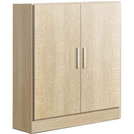 Pegane – Armoire 2 portes chêne cambrian – Dimensions 82x35x90 cm – Panneaux mélaminés – Assemblage facile