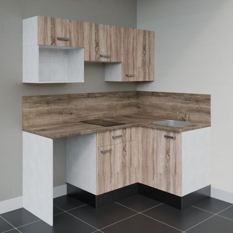 Kitchenette d'angle KA03L-PT avec plan de travail et évier