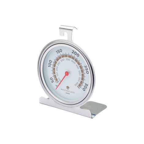 KitchenCraft MasterClass Thermometer de Backofen de 50-300 Grad Celsius, Edelstahl, Silber